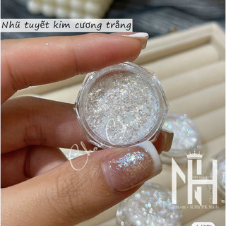 Nhũ khổng tước trắng,nhũ bay flash kim cương, nhũ khổng tước trang trí móng , nhũ flash cao cấp