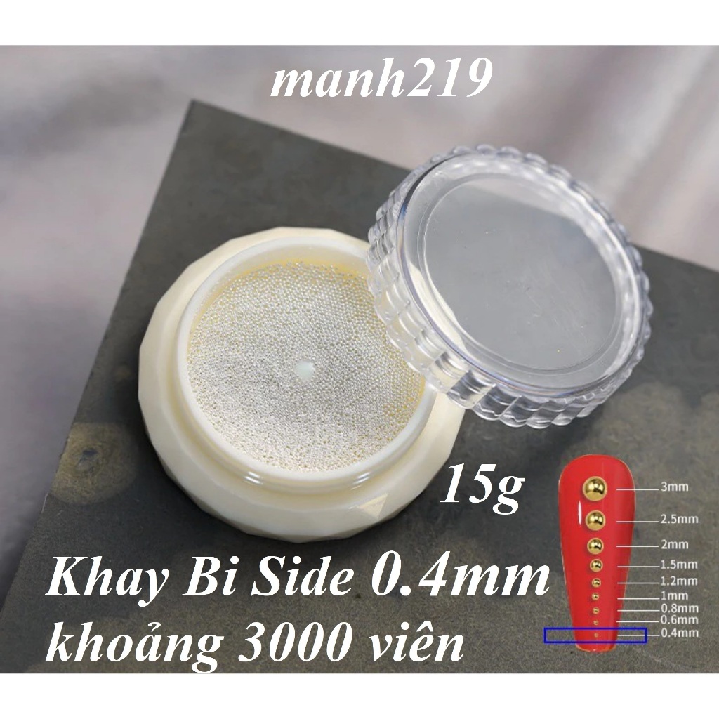 Hũ Bi Sắt Vàng Bạc side mini Đính Móng Tay Nail