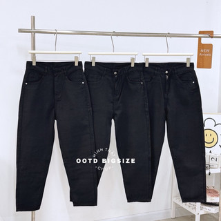 Quần baggy jean bigsize nữ đen trơn [OOTD BIGSIZE 60-90KG]