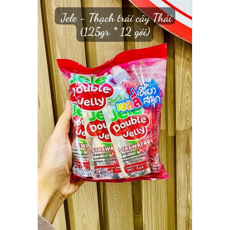thùng 36 gói nước trái cây double jele thái lan gói 125ml