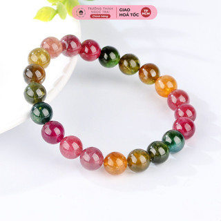  Vòng Tay Tourmaline 5A Size hạt Mix Màu Lắc Tay Đá Phong Thủy Bóng Đẹp - Ngọc Trai Trường Thịnh 