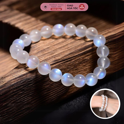 Vòng Tay Đá Mặt Trăng Moonstone hợp mệnh Kim Thủy Lắc Tay Phong Thủy Xinh - Ngọc Trai Trường Thịnh