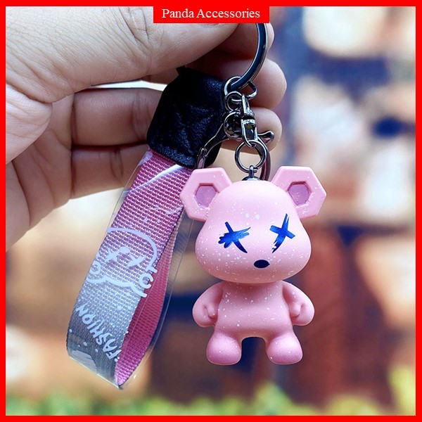 Móc khóa hình gấu, móc khóa BearBrick dễ thương nhiều màu - MK006