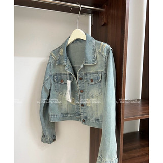 EMPINKCLOTHING - ÁO KHOÁC DENIM BASIC WASH RÁCH