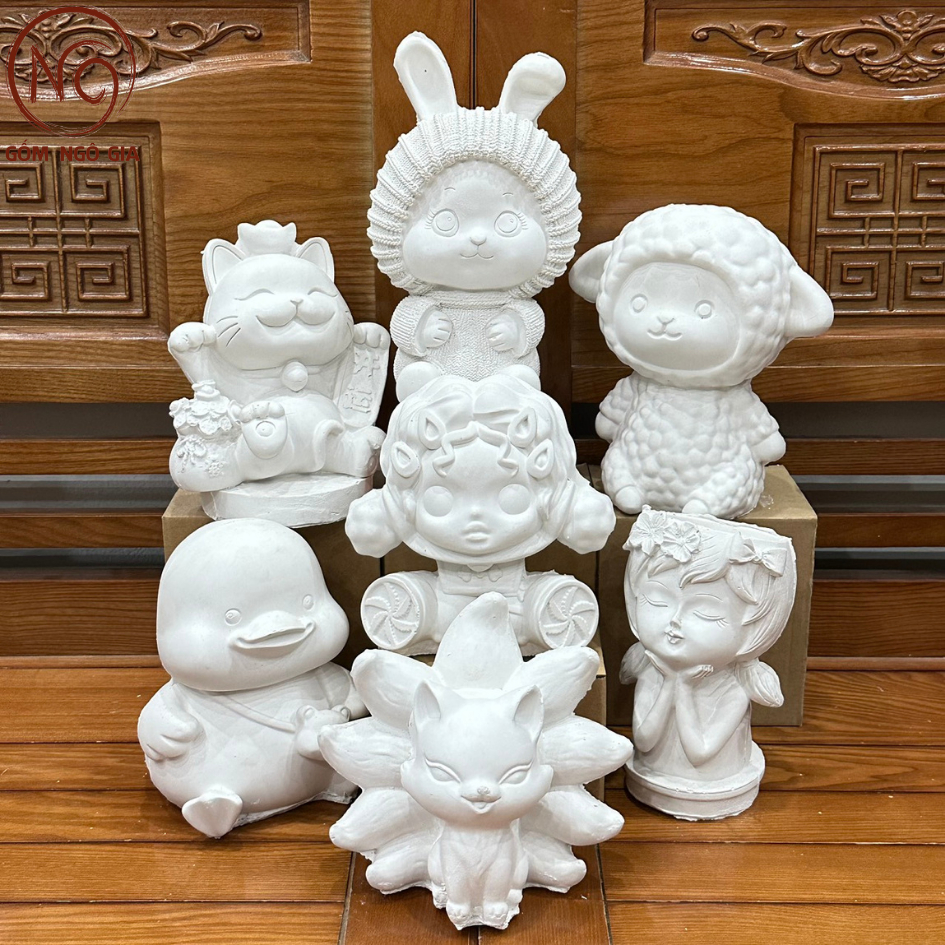 Tượng Thạch Cao ❤Tặng Kèm Mầu Cọ❤ Tượng Tô Màu Decor Size Lớn kích thước 16-22cm Chọn Mẫu Tô Tượng-G