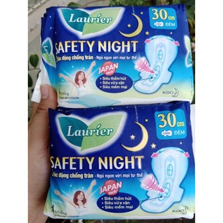 2 gói băng vệ sinh laurier ban đêm safety night 30cm 4 miếng