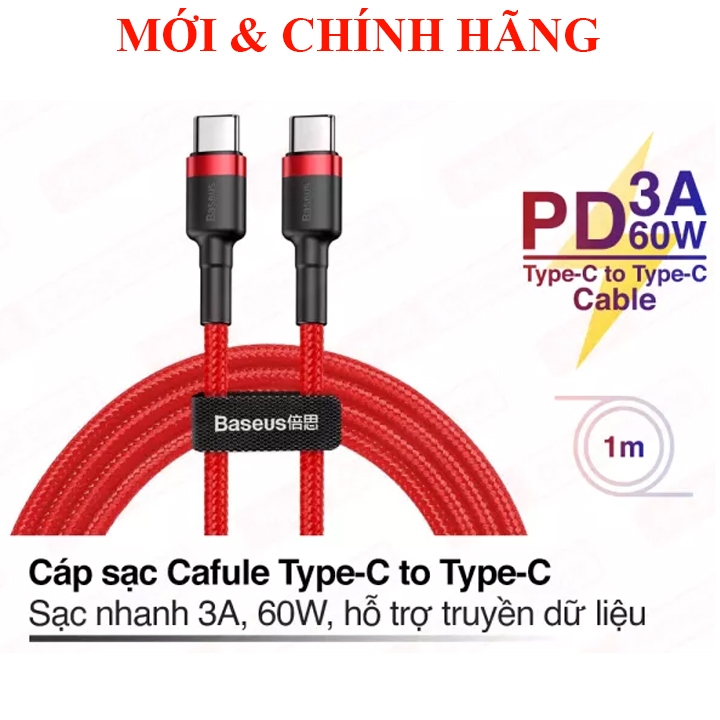 Cáp sạc nhanh 60W Baseus Type-C to Type-C 1M