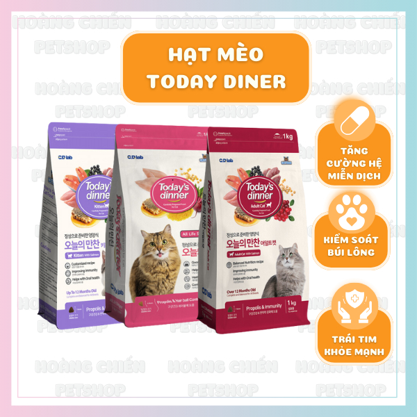 (1KG) THỨC ĂN HẠT TODAY'S DINNER CHO MÈO MỌI LỨA TUỔI