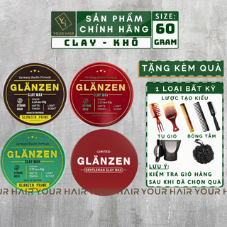 Sáp vuốt tóc Glanzen Clay Wax - 60gr | Original, Floral, Sandalwood