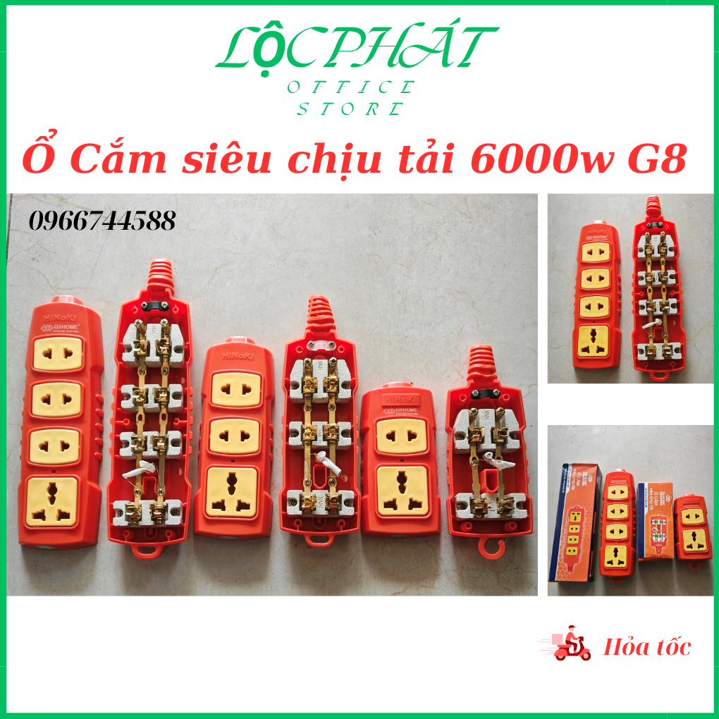 Ổ Cắm Siêu Chịu Tải 6000w G8 HOME Không Dây Chính Hãng, Ổ Cắm Đa Năng Chống Vỡ.