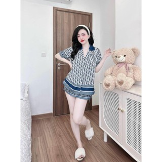 Bộ đùi pijama mặc nhà lụa Latin cao cấp