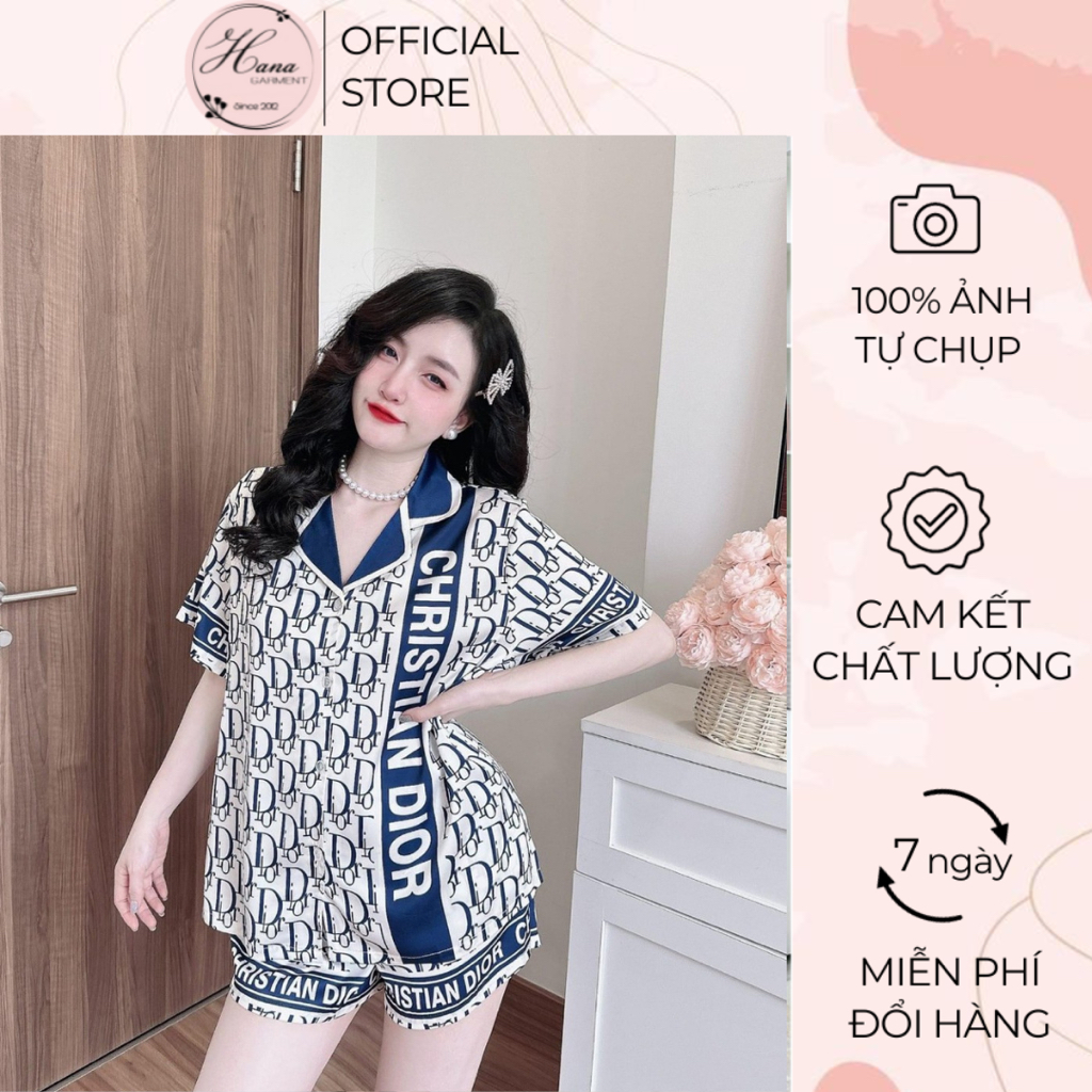 Bộ đùi pijama mặc nhà lụa Latin cao cấp