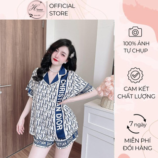 Bộ đùi pijama mặc nhà lụa Latin cao cấp