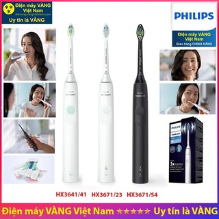 Bàn chải điện Philips sonic HX3641 HX3671 an toàn sức khỏe, công nghệ sóng âm Sonic, bảo hành 2 năm - Hàng chính hãng