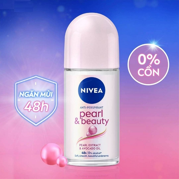 Lăn Khử Mùi Nivea Nữ Ngọc Trai Trắng Mịn, Khô Thoáng 25ml, 50ml