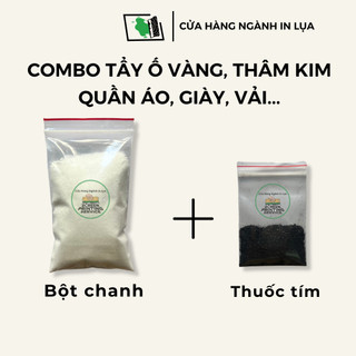 Combo Tẩy mốc quần áo,quần áo ố vàng,thâm kim Tím và Bột Chanh