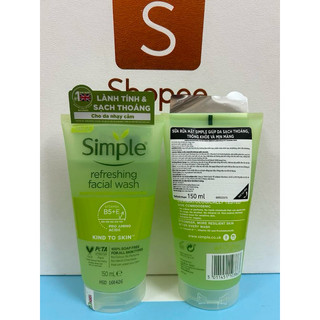 [Date 2027] Sữa rửa mặt Simple 150ml