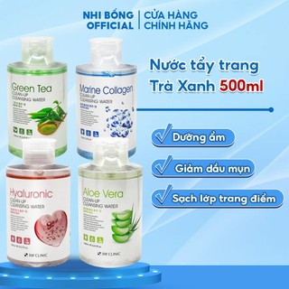 Nước Tẩy Trang - Tẩy Trang Làm Sạch Tinh Chất Trà Xanh 3W Clinic Hàn Quốc 500ml
