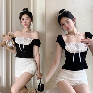 Áo thun kiểu cổ yếm nhúng ngực tiểu thư❤️❤️❤️10ca