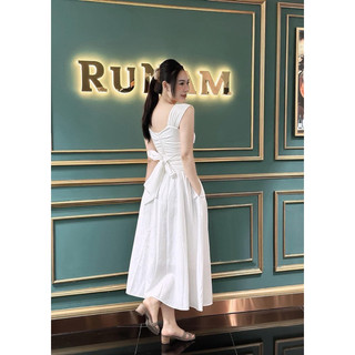 Đầm Thun trơn basic cột dây