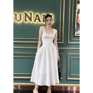 Đầm Thun trơn basic cột dây