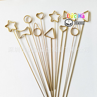 Que cài thiệp cảm ơn (10 cái) gắn bó hoa hình trái tim, phụ kiện