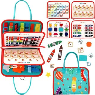Cặp Bận Rộn MONTESSORI bảng bận rộn kĩ năng sống cơ bản thiết kế dạng cặp sách thuận tiện cho bé mang đi khắp nơi