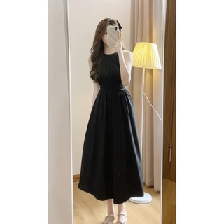 Váy maxi cổ yếm dáng dài xòe v98