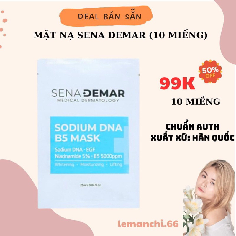 Mặt nạ phục hồi  Sena demar sodium DNA B5 mask