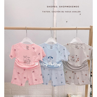 Bộ cộc tay sợi tre cài vai Avaler size 6-9m đến 3-4y