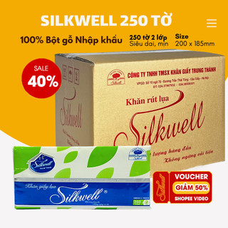 Thùng 9 gói giấy ăn rút lụa SIlkwell 250 tờ khổ lớn chính hãng