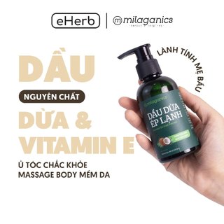  Dầu dừa ép lạnh nguyên chất mỹ phẩm - dầu dừa dưỡng tóc, môi & da vòi pump MILAGANICS 150ml (Chai)