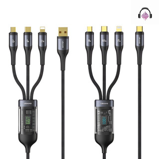 Dây cáp sạc dữ liệu sạc nhanh elough 100w micro usb type c 3 trong 1 6a