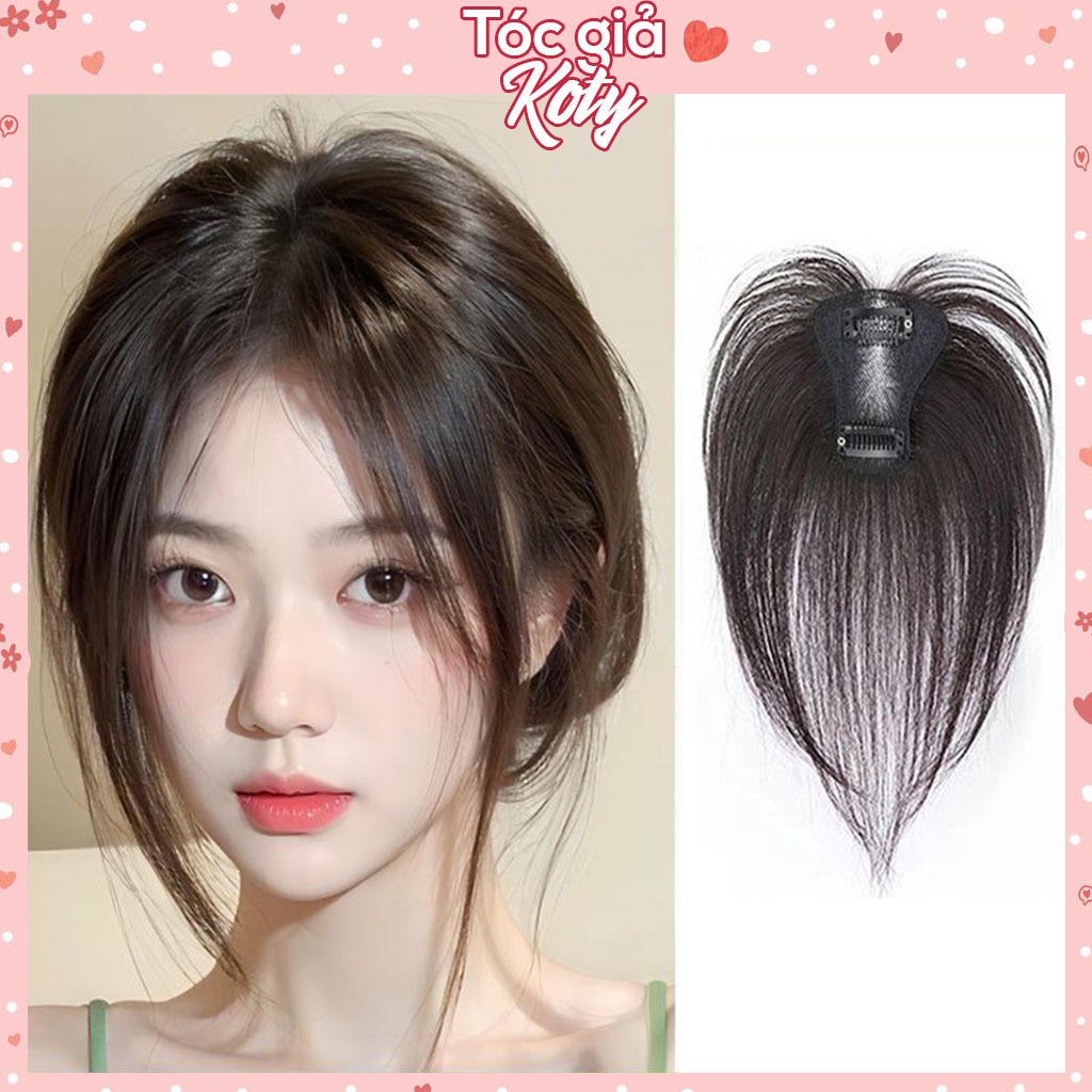 Tóc giả che hói đỉnh đầu cho nữ, tóc mái bay giả phủ hói phủ bạc