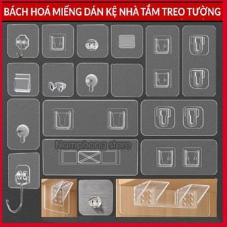 MIếng Dán Thay Thế Cho Các Loại Kệ Góc Dán Tường, Miếng dán tường gài, móc dính tường dự phòng đôi và đơn