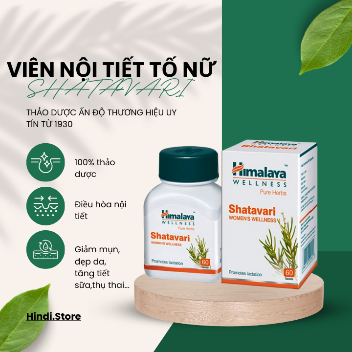 Himalaya Shatavari hỗ trợ giảm mụn, đẹp da - Hindi.Store