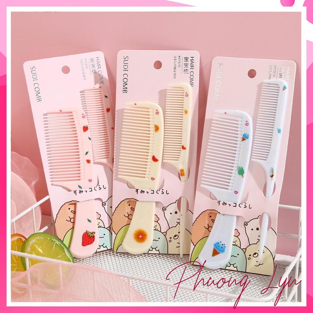 Set 2 lược chải tóc dễ thương
