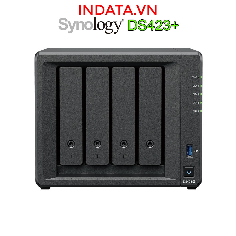 Ổ cứng mạng NAS Synology DiskStation DS423+ CPU Intel Celeron J4125, RAM 2GB, LAN 2x 1GbE, 4 khay ổ cứng