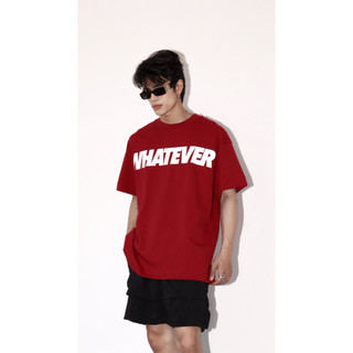 Áo Phông Nam Cotton Màu Đỏ Mùa Hè WHATEVER Đơn Gỉan