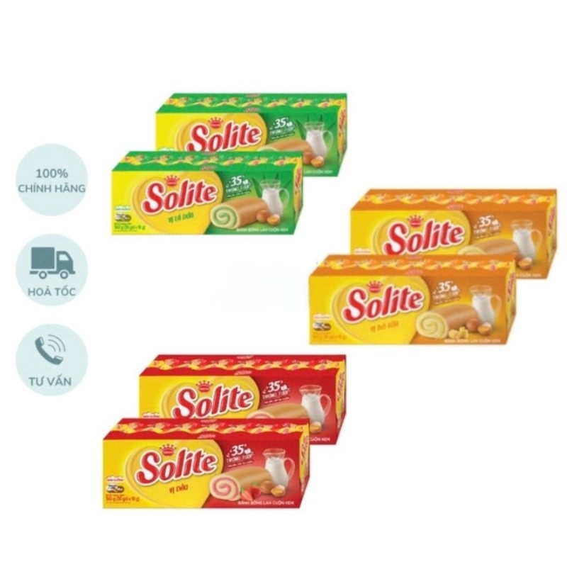 (Giá Rẻ) Bánh Solite Cuộn Kem Kinh Đô Đủ Vị_324gr
