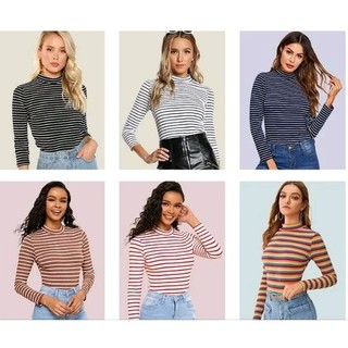 [HÀNG MỸ] Áo cổ lọ FOREVER 21 thun cotton gân tăm tay dài ôm body nhiều mẫu cá tính