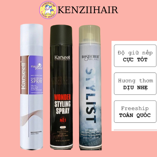 Gôm xịt tóc giữ nếp tạo kiểu tóc nam nữ KARSEELL MACCA 400ML chính hãng hương thơm cuốn hút