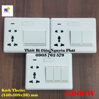 Taplo/Bảng Điện Giả Âm Cao Cấp Chịu Tải CS3000w - Loại Có 2 Ổ Cắm