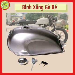 Bình xăng cafe racer phôi mộc chưa sơn  thùng xăng móp bé, hợp kim thép dày dăn phù hợp độ xe