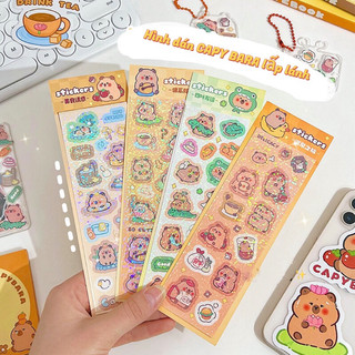 Sticker lấp lánh hình gấu nâu CAPY BARA đáng yêu