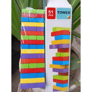 Ghép Hình 3D Rút thanh gỗ màu sắc trí tuệ giáo dục