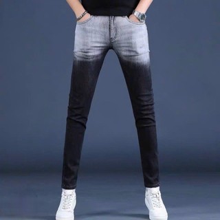 Quần jean nam đen [FREESHIP] +loang màu chất bò co giãn tốt SIZE 45-75KG Menswear Pants Có Túi Denim
