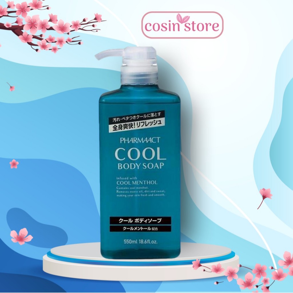 Sữa Tắm Pharmaact Mát Lạnh Dành Cho Nam 550ml Kumano  Cool Body Soap infused with Cool Menthol Cosin Store