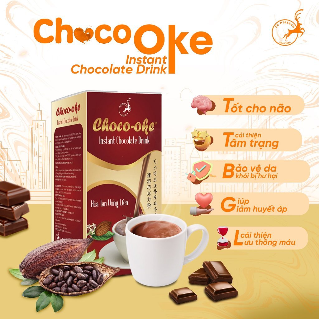 Socola Hòa tan Uống liền CHOCO-OKE, Socola Hòa Tan Đặc Biệt Thơm Ngon Tiện Lợi