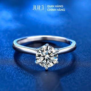 Nhẫn đá kim cương cao cấp sáng lấp lánh dành cho nữ với 100% Bạc Ý | Phụ Kiện thời trang | N957 JULI